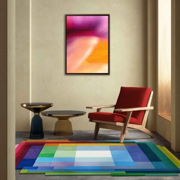 Square Block Colour Modern Rug Chromatic Pixel