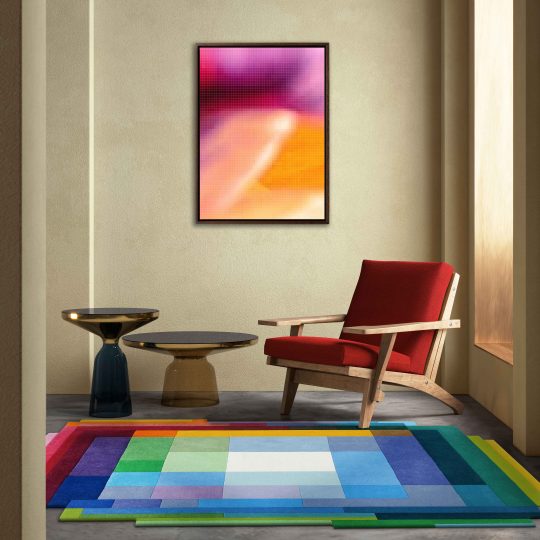 Square Block Colour Modern Rug Chromatic Pixel