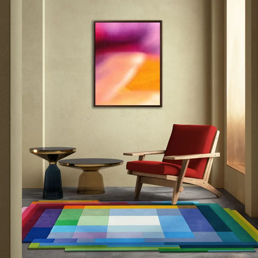Chromatic Pixels new contemporary rug in situ 