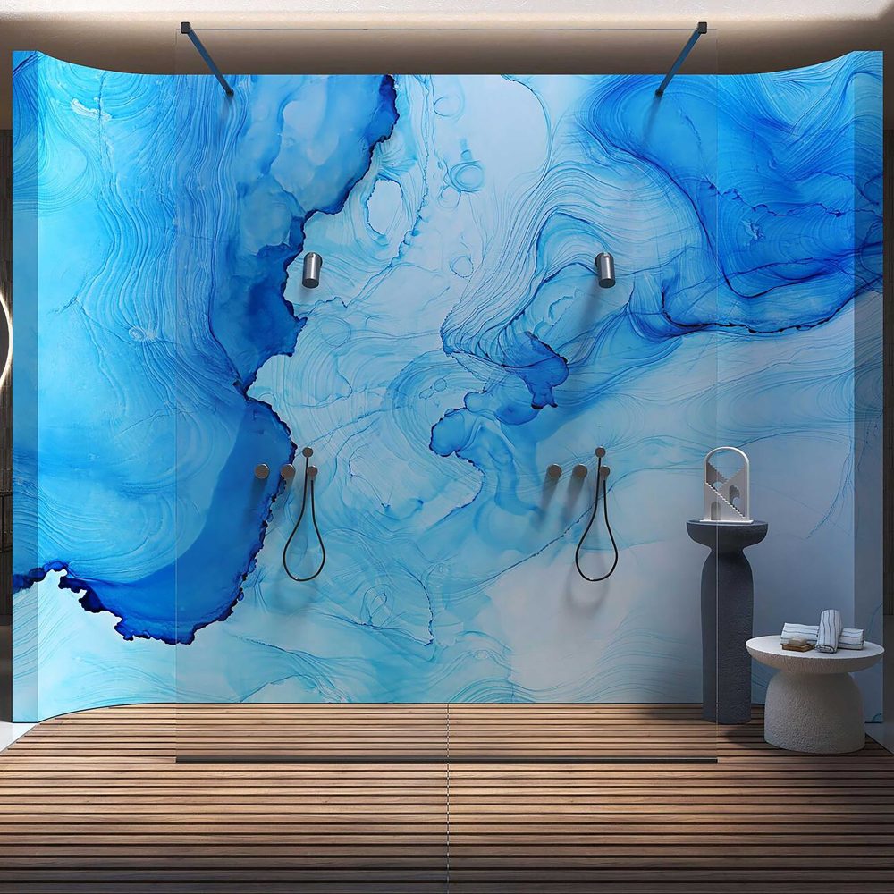 Colourful blue wallpaper designer