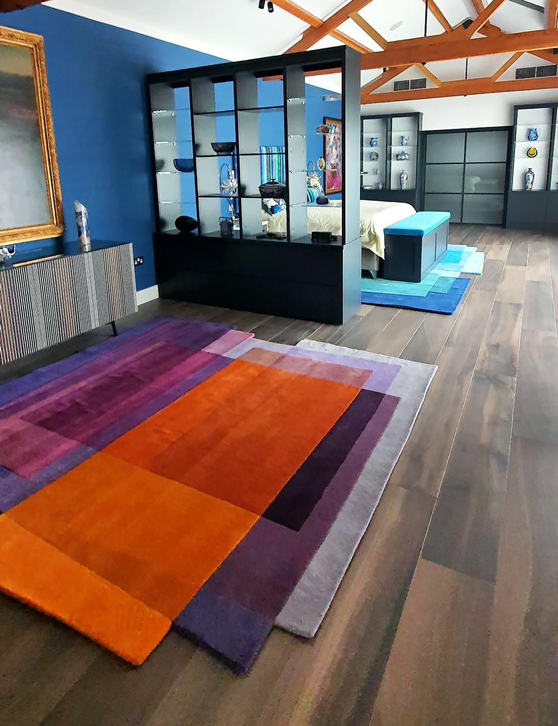 After Albers Deep Cornflower Rug Sonya Winner