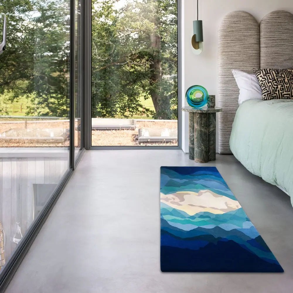 Blue Ocean Teal Reflections Runner