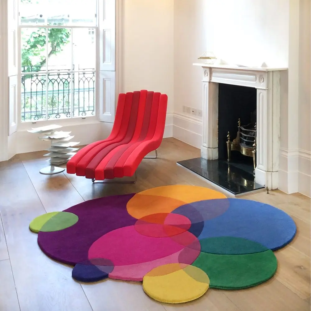 Colorful Circles Bubbles Rug
