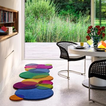 Colourful Modern Bubbles Runner Rug