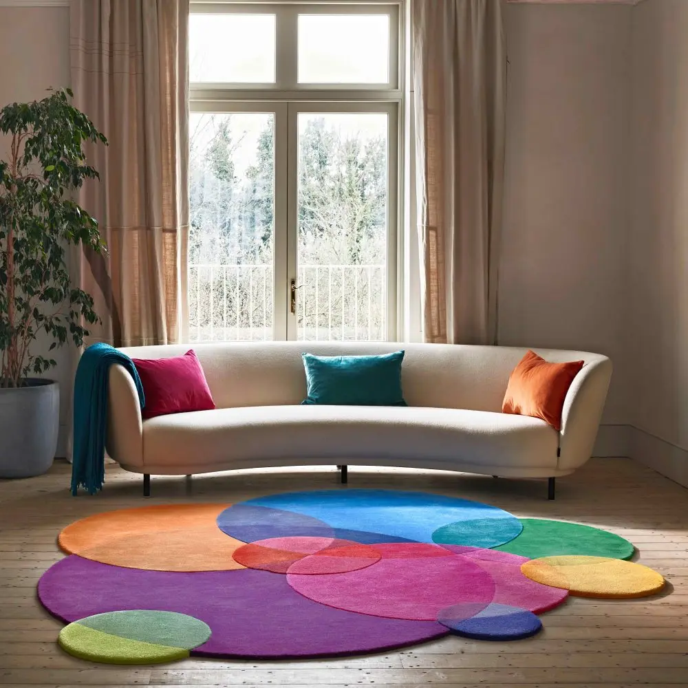 Modern contemporary Rainbow Bubbles Rug
