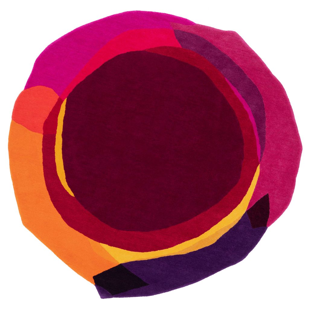 Discounted Round Red Rug Deep Sunset