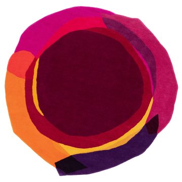 Discounted Round Red Rug Deep Sunset