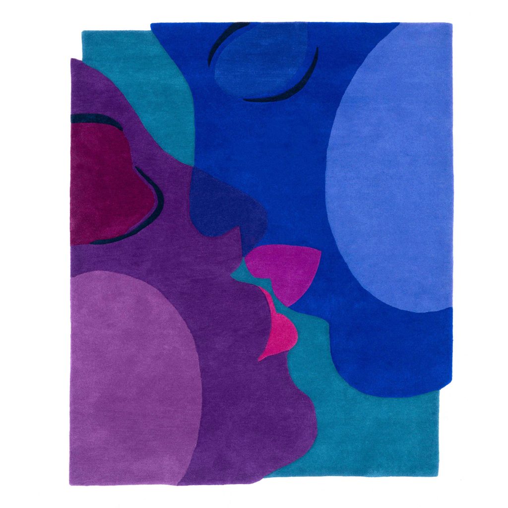 Luxury Discounted Blue Rug The Kiss