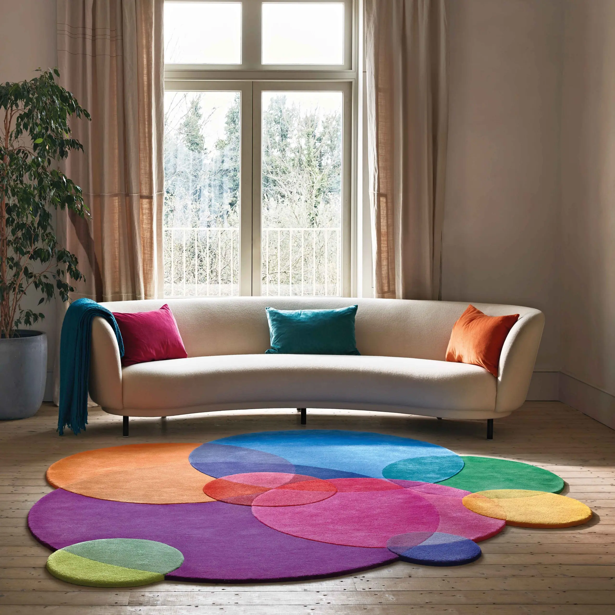 Colourful Bubbles Area Rug by Sonya Winner