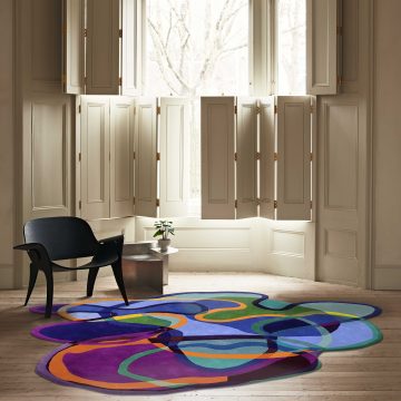 Scribble ink modern area rug