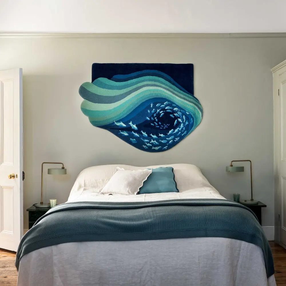 Shoal of fish rug wall hanging Sonya Winner