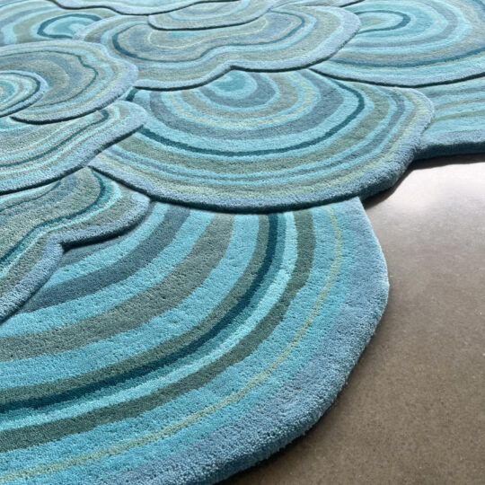 Lichen Teal rug details