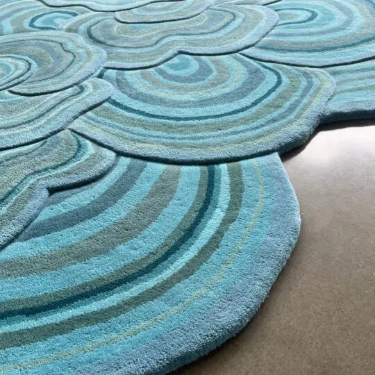 Lichen Teal rug details