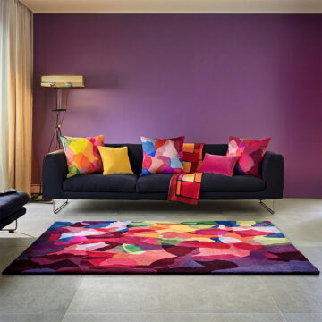 Soft velvet large size rosie cushions on sofa