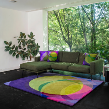 Galaxy cushions set of 3 on sofa