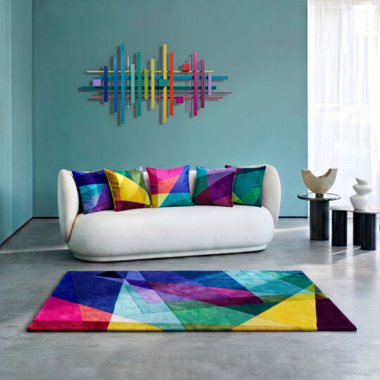 Set of 5 Kaleidoscope cushions and rug