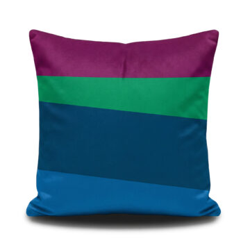 pink, green, blue soft velvet cushion
