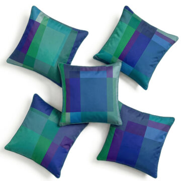 Set of 5 After Albers cornflower cushions
