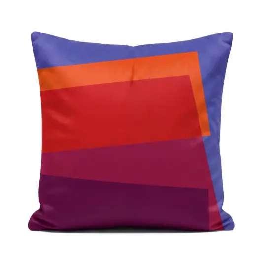 Purple, orange, red and pink soft velvet cushion on white background