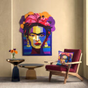Viva Musa wall hanging with armchair and vase of flowers