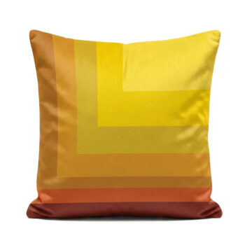 Mexico sunlight inspired yellow orange ochre red maroon velvet cushion