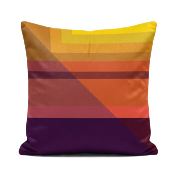 Mexico sunlight inspired yellow orange ochre red maroon velvet cushion