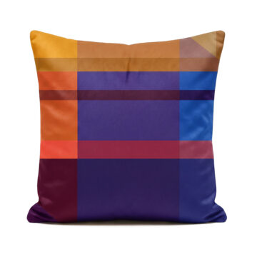 Mexico sunlight inspired yellow orange ochre red maroon purple velvet cushion