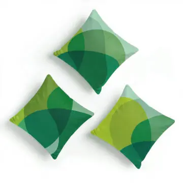 Soft velvet set of 3 Jellybean Lime cushions