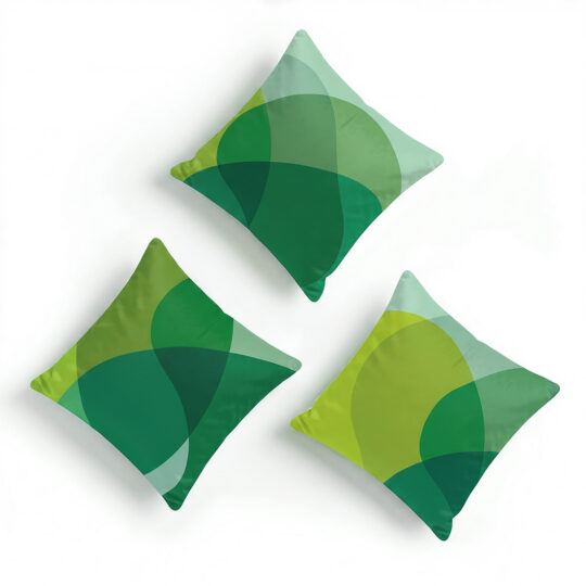 Soft velvet set of 3 Jellybean Lime cushions
