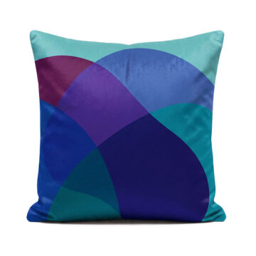 Blue and purple soft velvet cushion Jellybean berry