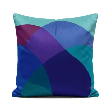Blue and purple soft velvet cushion Jellybean berry