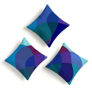 Set of 3 jellybean berry soft velvet cushions
