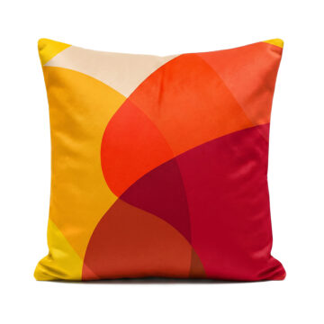 Yellow, orange, red and brown soft velvet Jellybean Mango cushions pillows