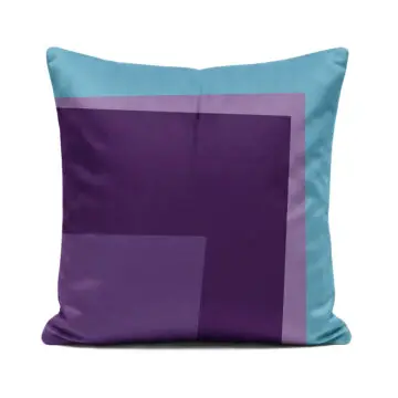 Soft velvet blue and purple Rectangles cushion