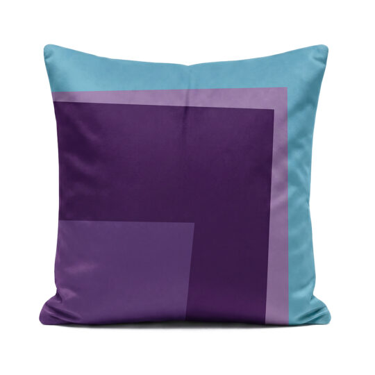 Soft velvet blue and purple Rectangles cushion