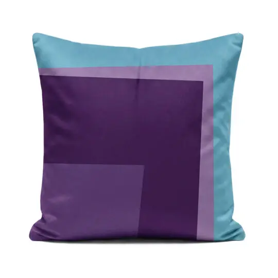 Soft velvet blue and purple Rectangles cushion