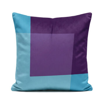 Soft velvet blue and purple Rectangles cushion