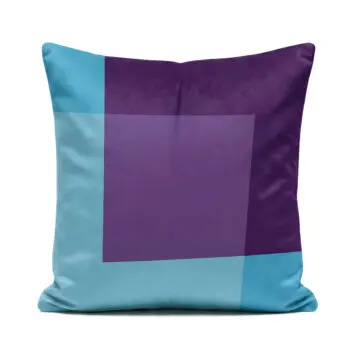 Soft velvet blue and purple Rectangles cushion