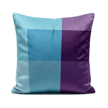 Soft velvet blue and purple Rectangles cushion