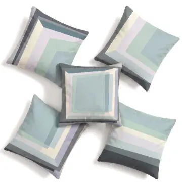 Set of 5 luxury grey Rothko inspired soft velvet cushions