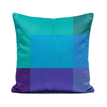 Soft Velvet geometric blue teal cushion