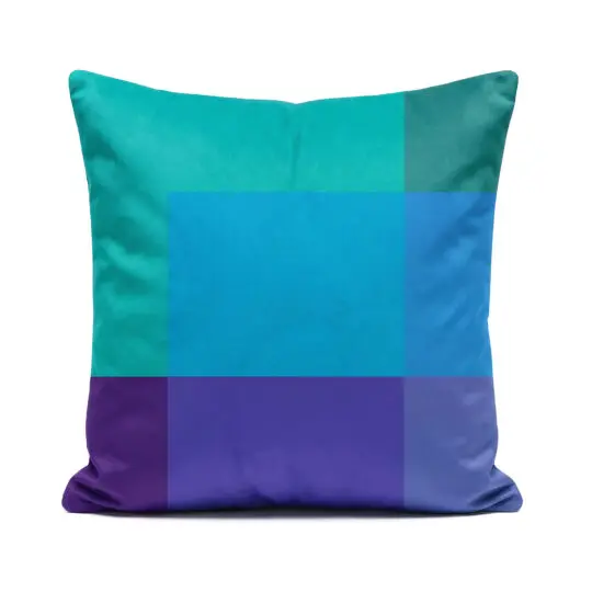Soft Velvet geometric blue teal cushion
