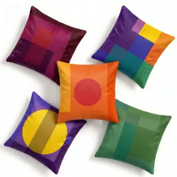 Soft Velvet solar chroma geometric cushions set of 5