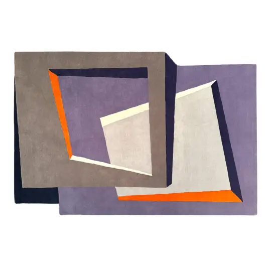Grey and purple designer rug Interlocking Rug by Sonya Winner
